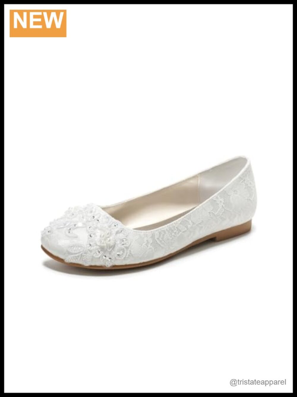 Satin Flats Closed Toe Pull-On Lace Sequin Formal Wedding Shoes